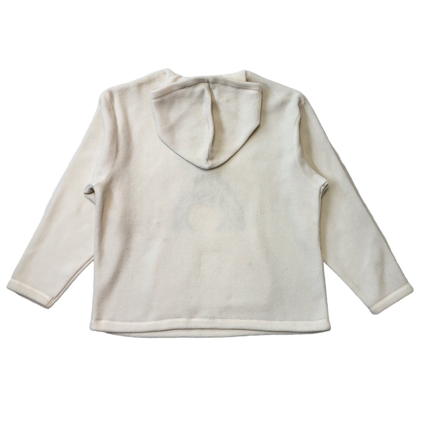 Disney Y2K Vintage Beige Hooded 1/4 Zip Fleece Women's Size Small