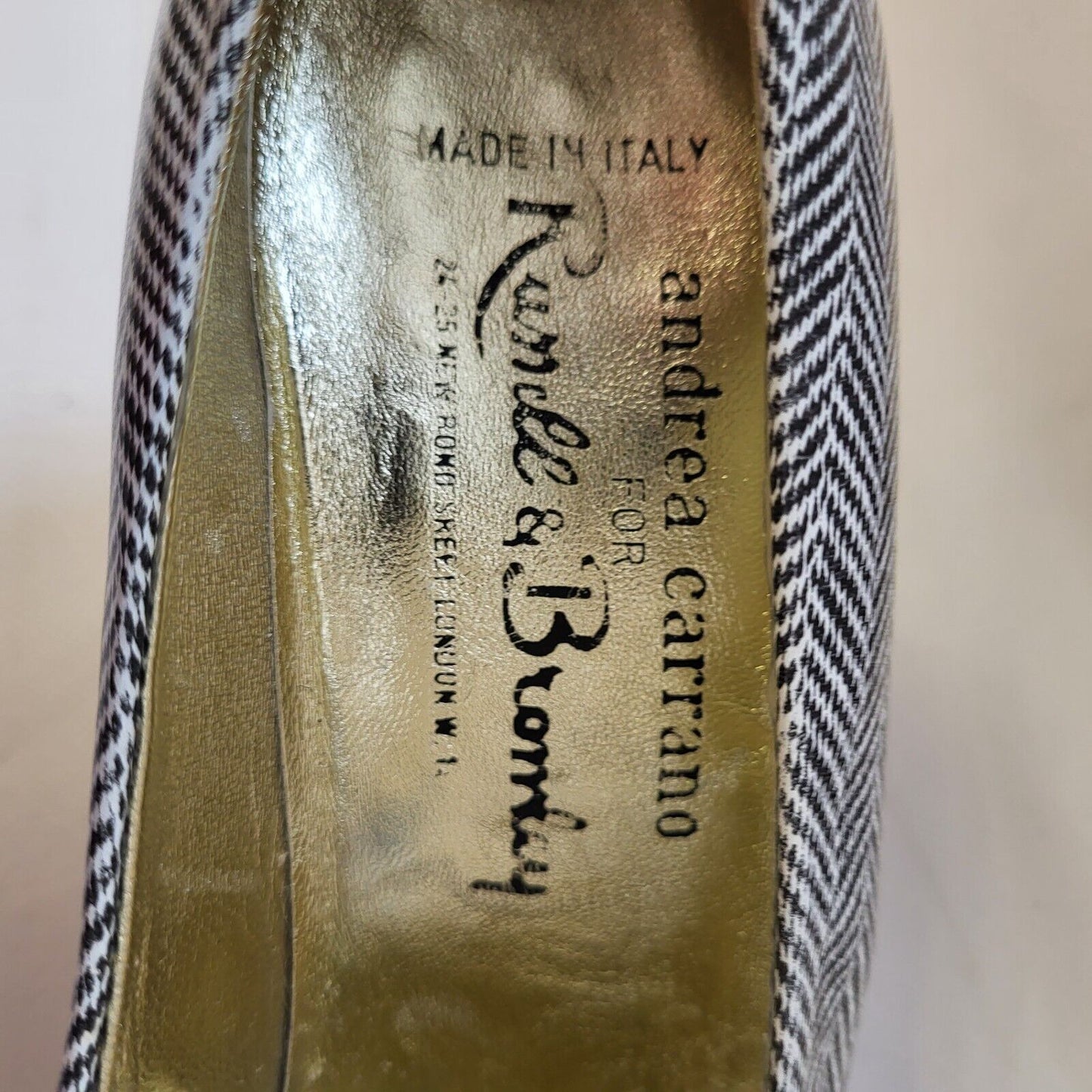 Andrea Carrano Grey Vintage Slip-on Heels Shoes Uk Women's Size 5.5