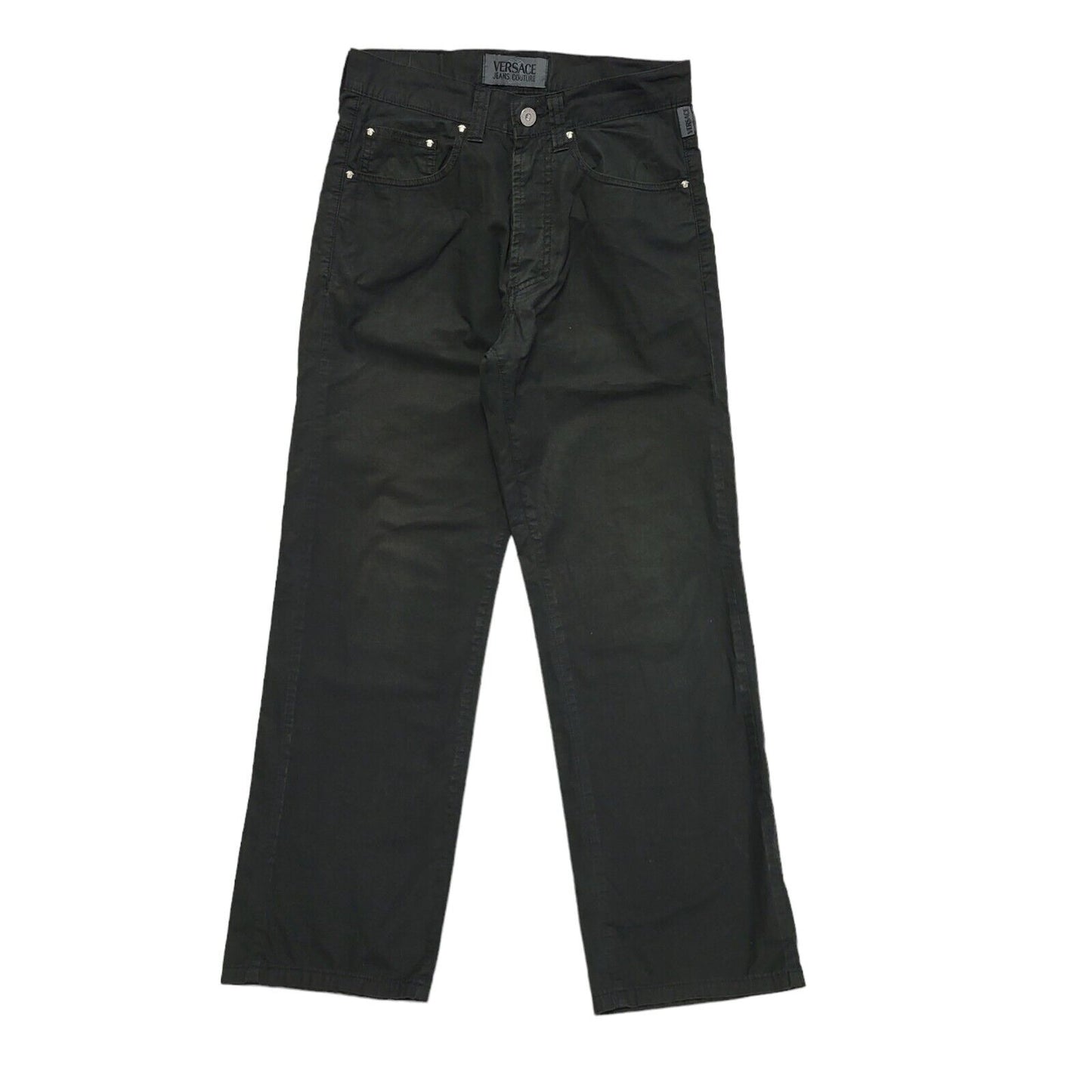 Versace Vintage 90's Black Straight Leg Jeans Uk Women's Size 10 W28 L27
