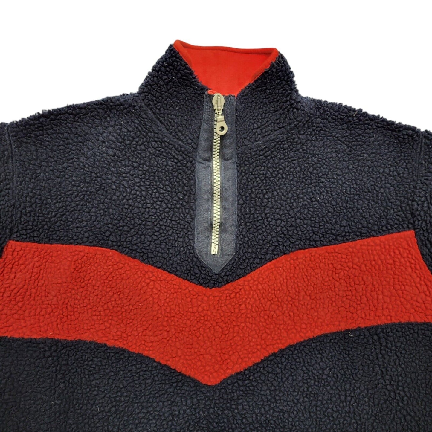 Escapiste Vintage 90's Blue & Red 1/4 Zip Fleece Sweatshirt Mens UK L