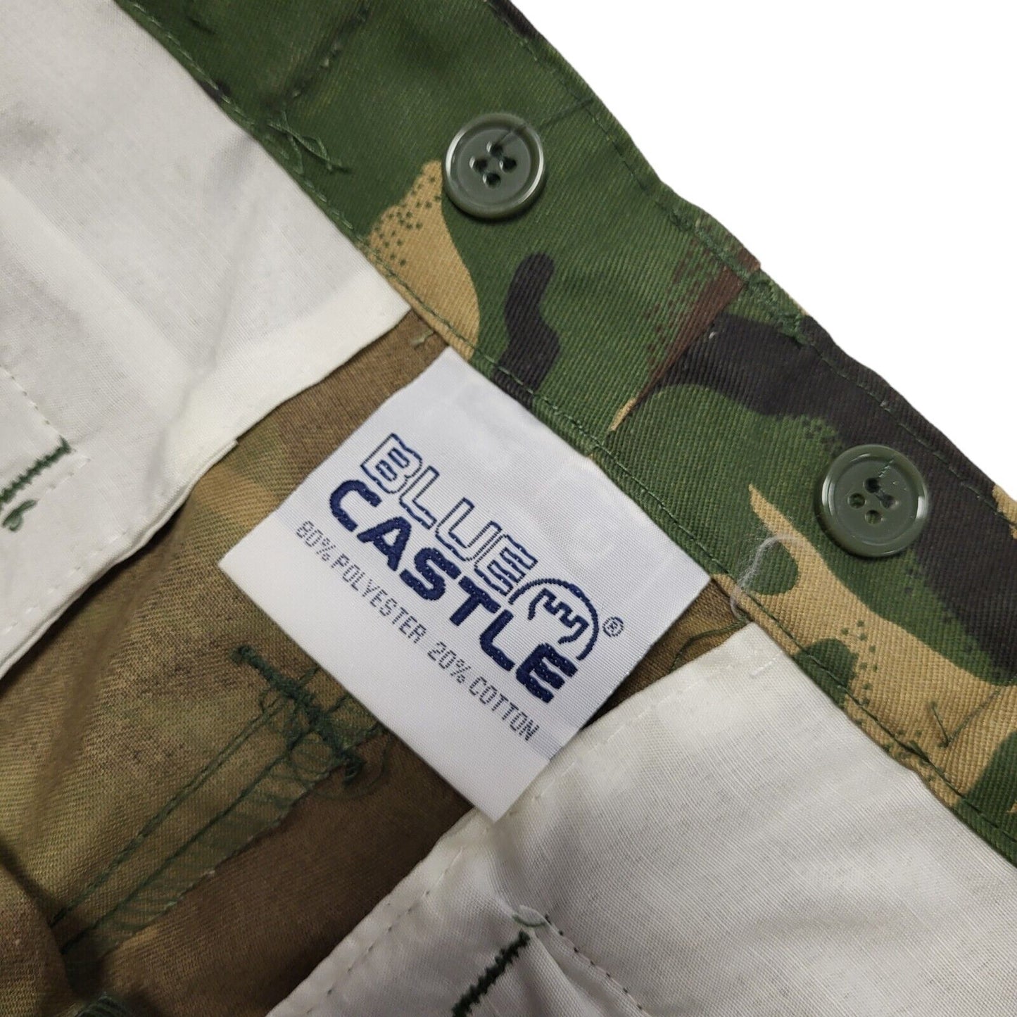 Blue Castle Green Vintage 90s Straight Leg Camouflage Trousers Men's L W34 L31
