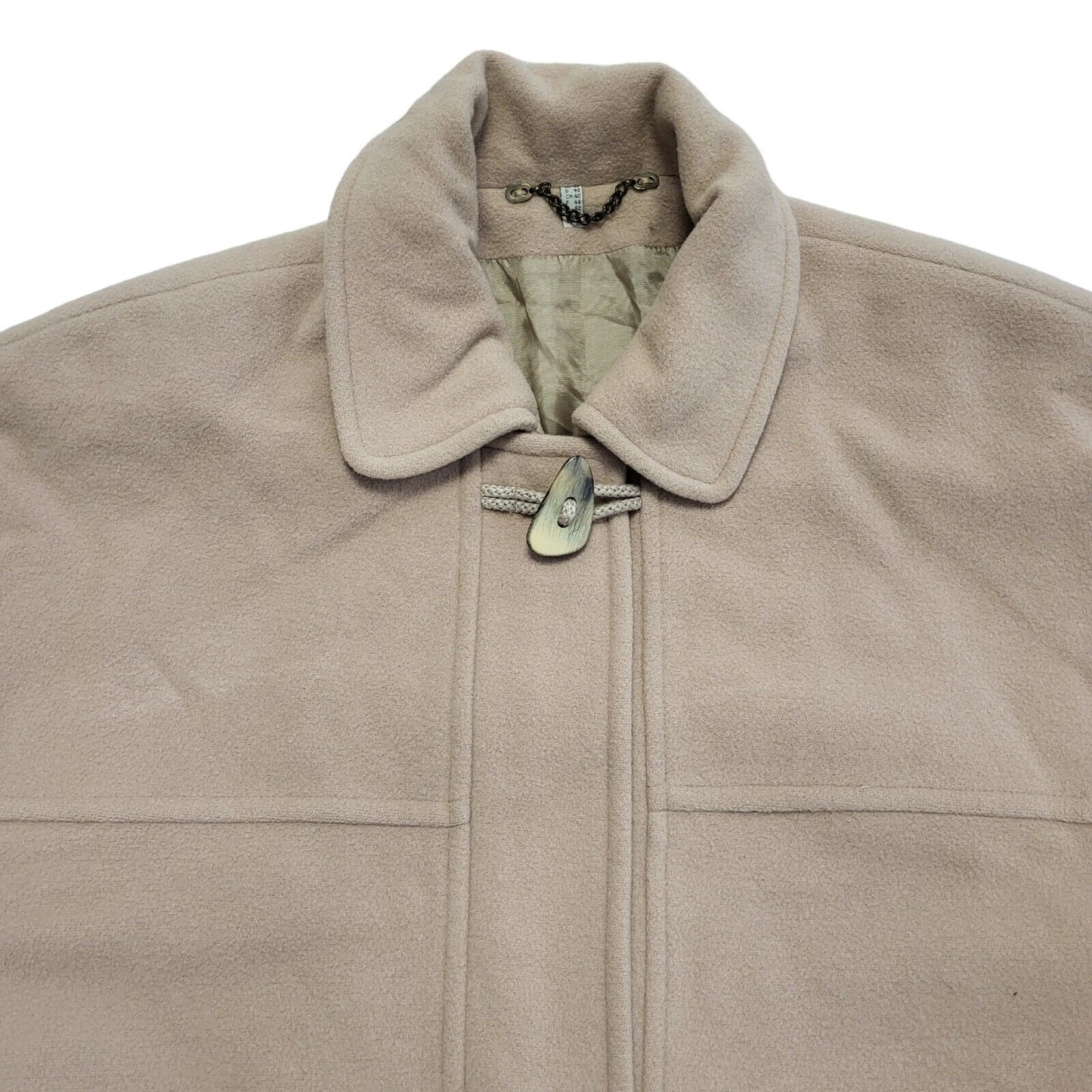 Berghaus 90s Vintage Beige Wool Button/Zip Coat Uk Women's Size 14