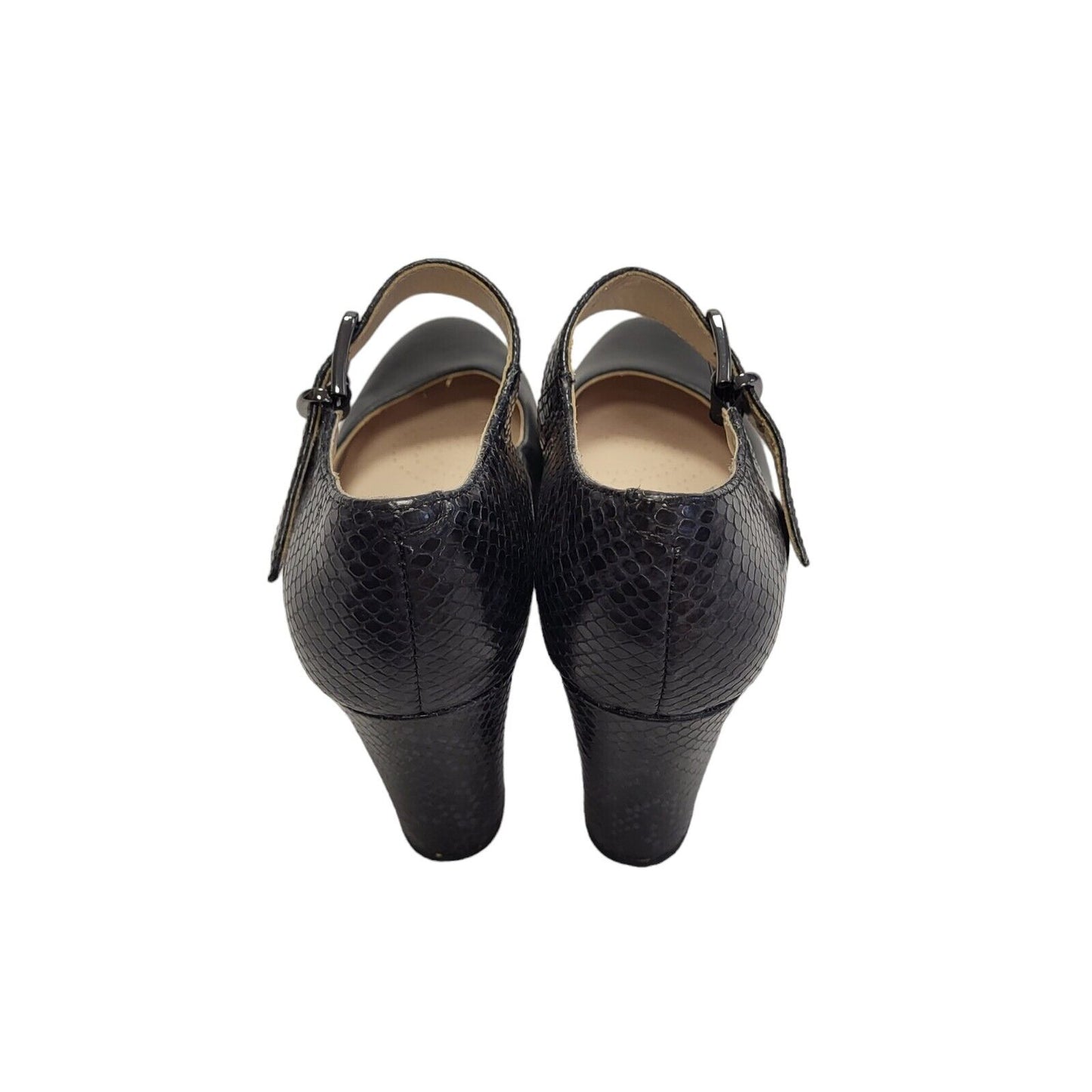 Clarks Black Vintage Buckle Heels Shoes Uk Women's Size 6