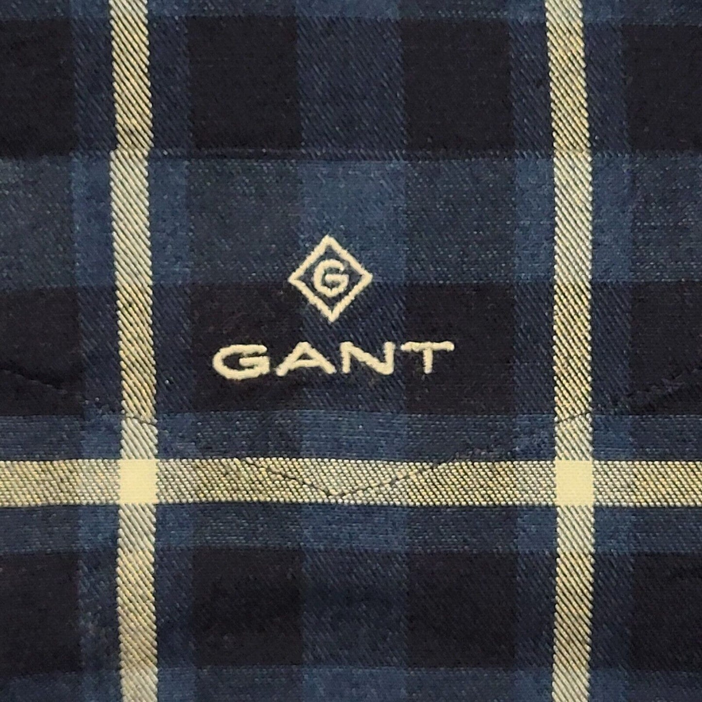 Gant Blue & White Check Long Sleeve Shirt Men's UK Size M