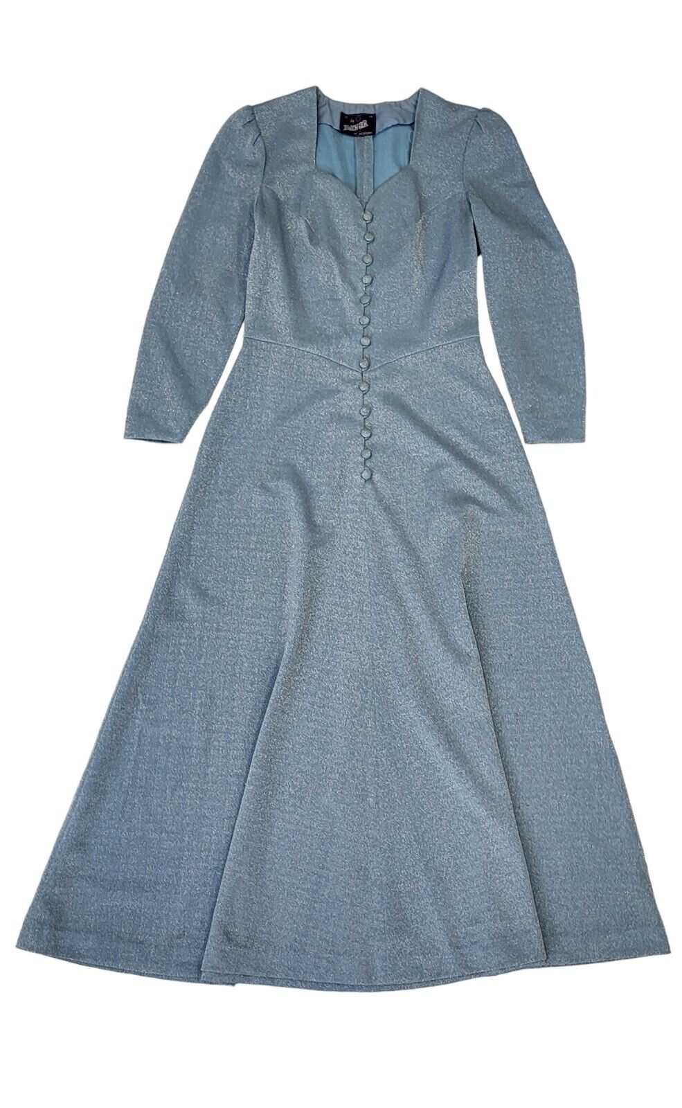 Lavender Of Melbourne 70s Blue Glitter Maxi Dress Women's Size 12 (AU 14)
