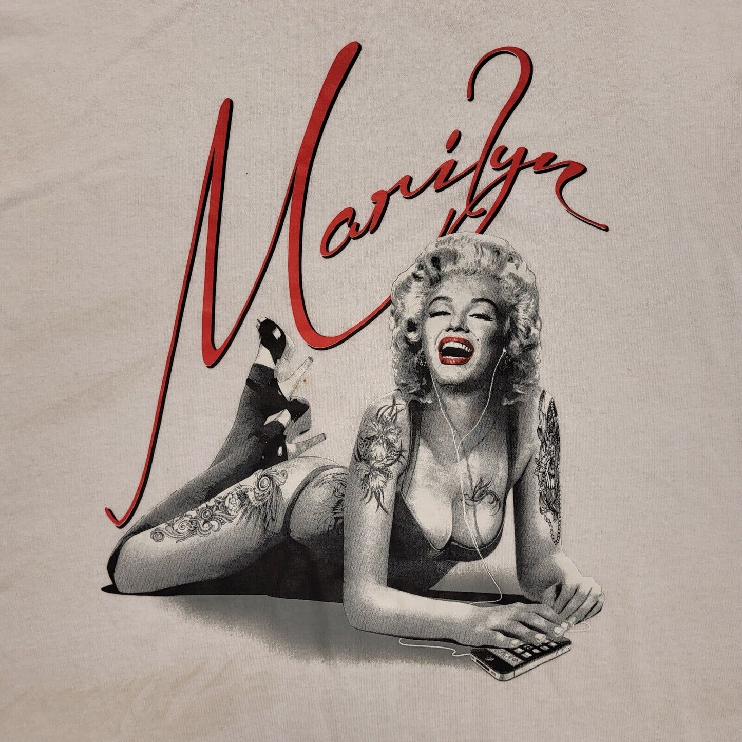 Fruit Of The Loom White Y2K Marilyn Monroe Short Sleeve T-Shirt Mens Size M