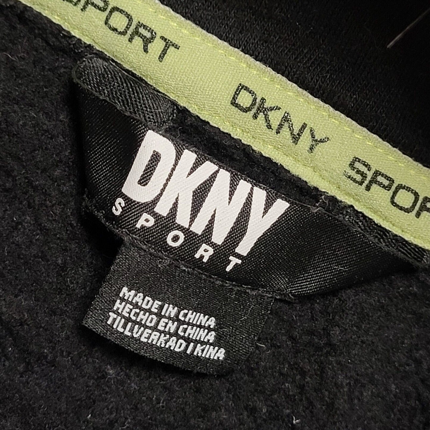 DKNY Black Cropped Hoodie UK Women's Size Large