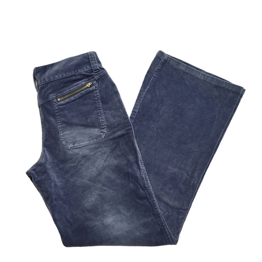 Etam Vintage 90's Dark Blue Bootcut Cord Trousers Uk Women's Size 10 W28 L30