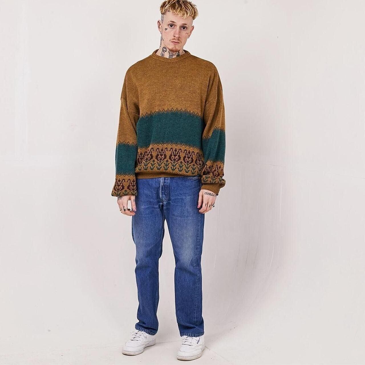 Peter Werth Brown Vintage 90s Crew Neck Jumper Uk Men's Size XL