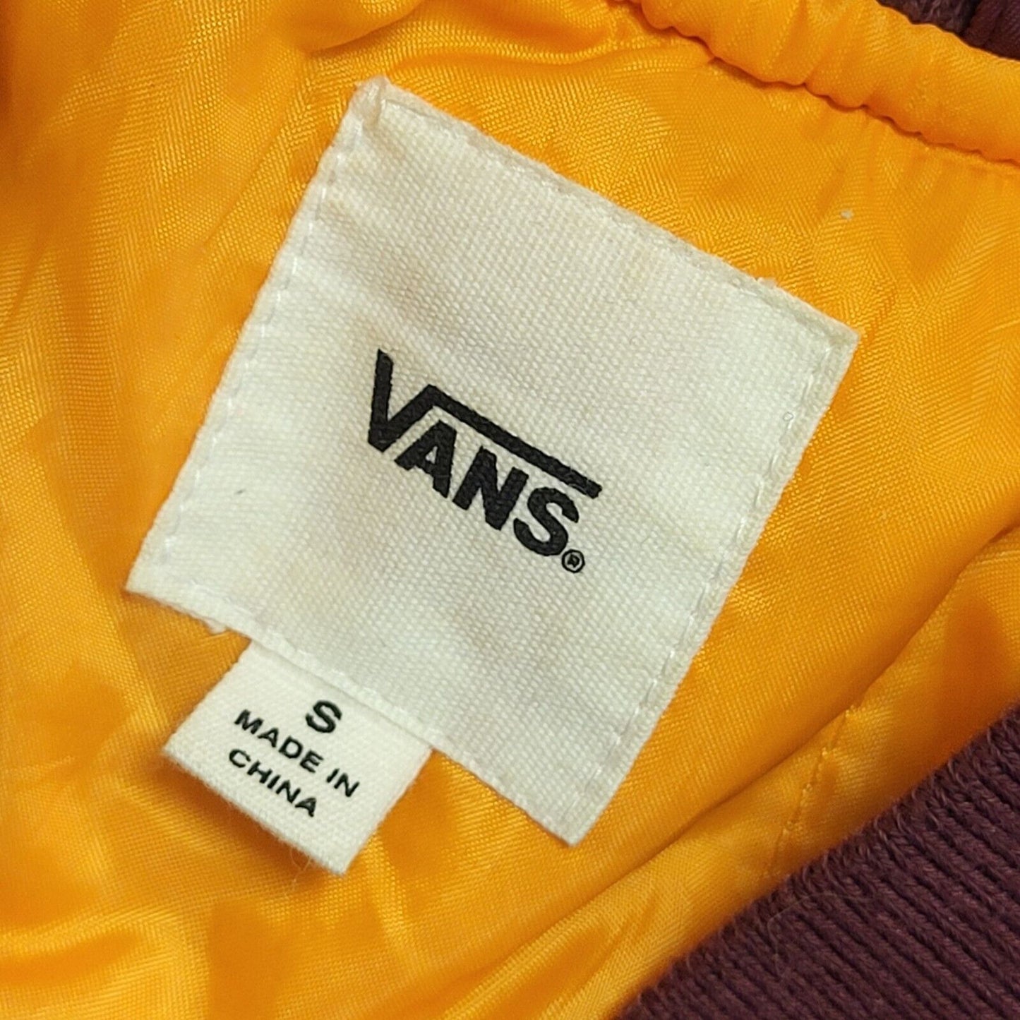 Vans Burgundy Y2k Zipped Bomber Jacket Uk Women's Size Small