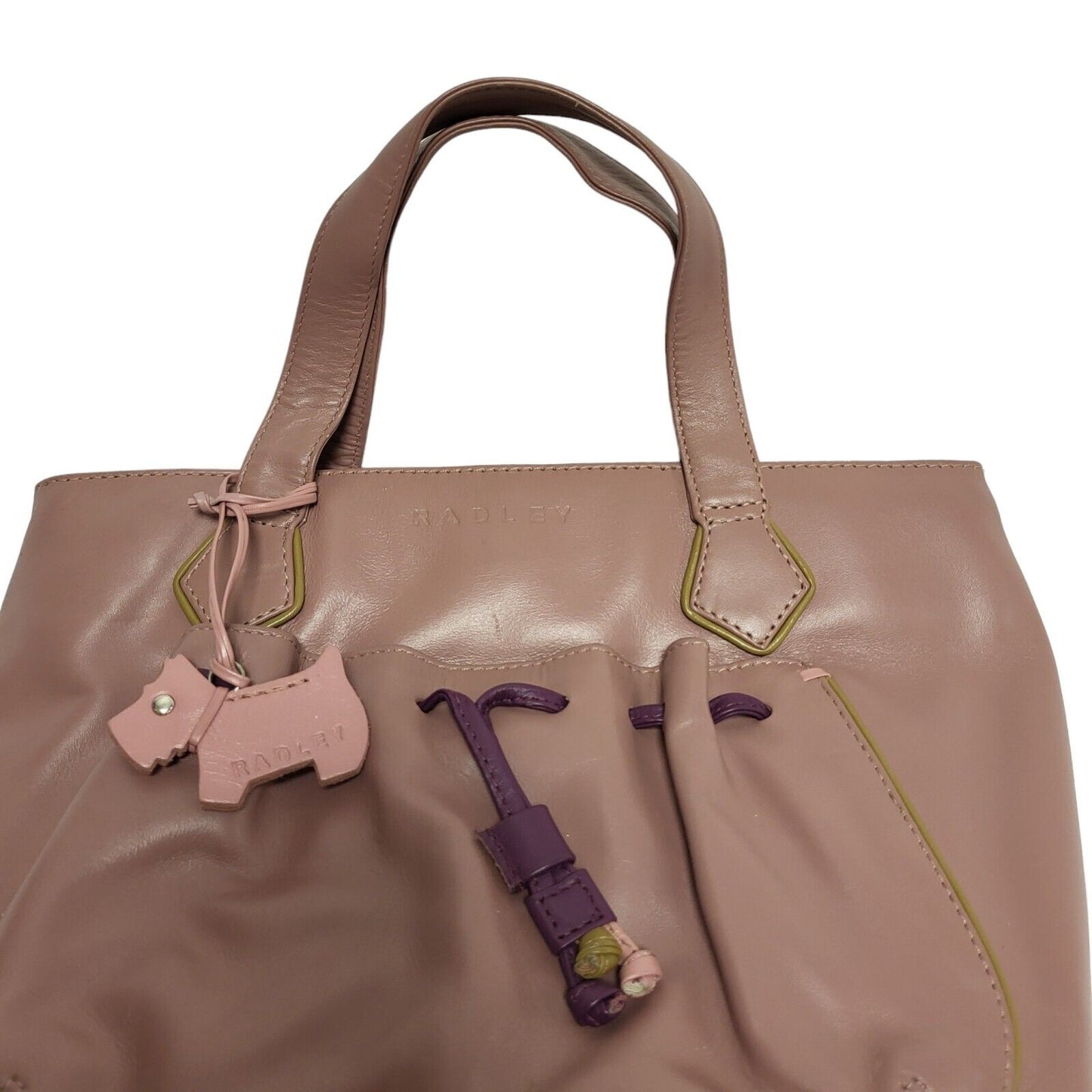 Radley Pink Leather Hand Bag / Shoulder Bag Uk Women's 9" x 11"