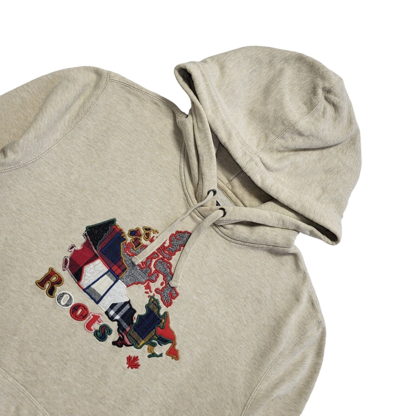 Roots Vintage Y2k Beige Pullover Sweatshirt Hoodie Uk Men's Size L