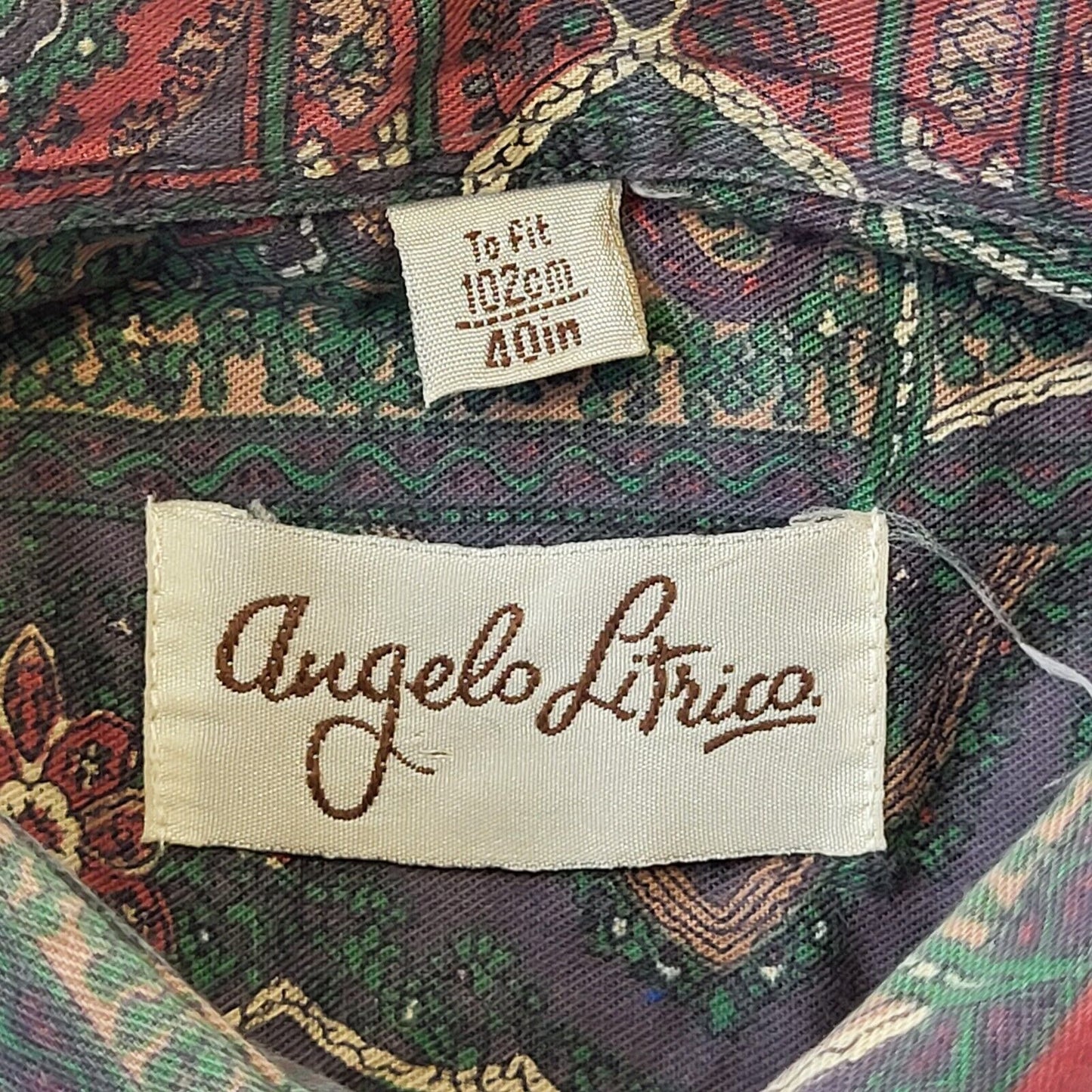 Angelo Litrico 90s Vintage Retro Abstract Long Sleeve Shirt Men's Size M