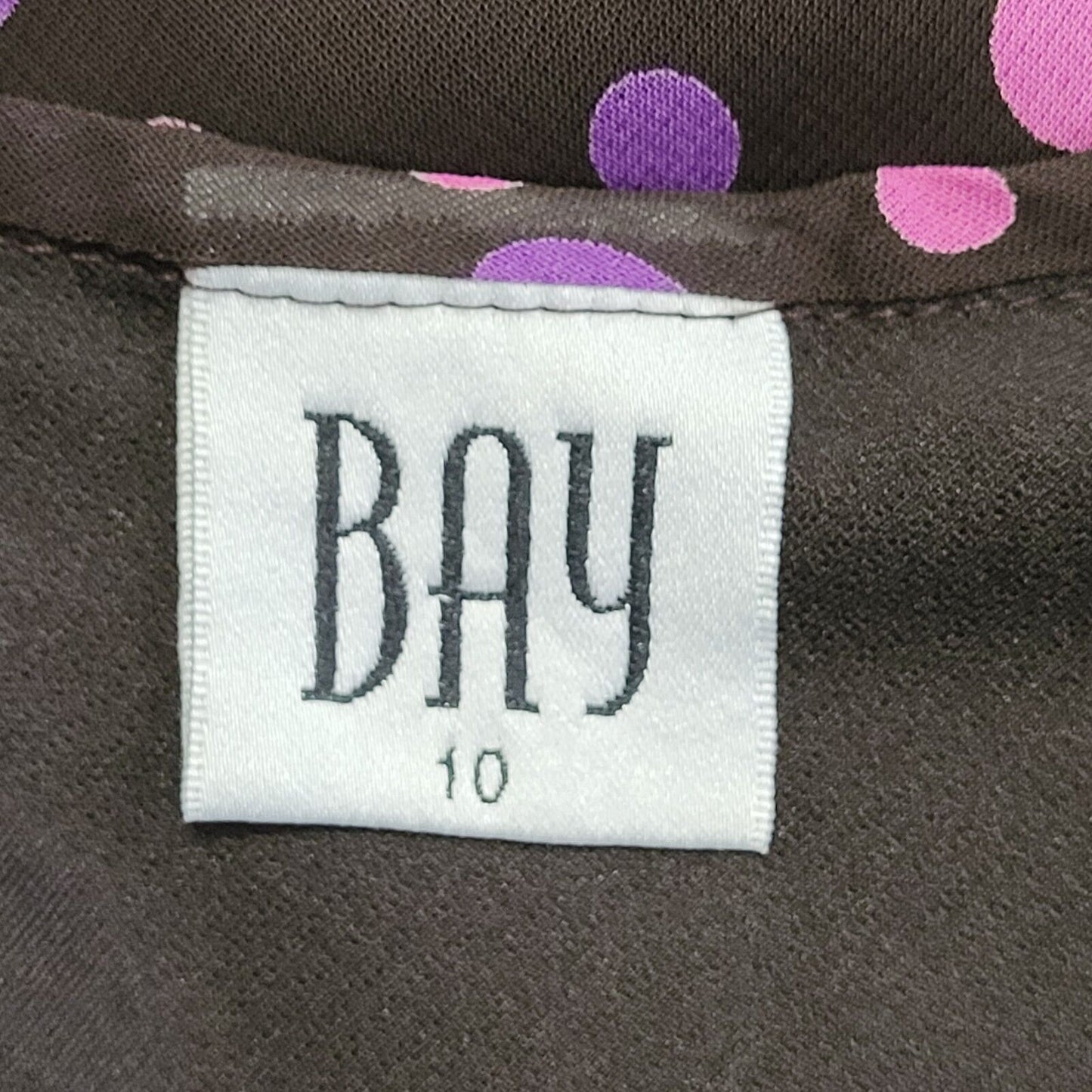 Bay Vintage 90s Pink & Purple Polka Dot Sleeveless Dress Uk Women's Size 10