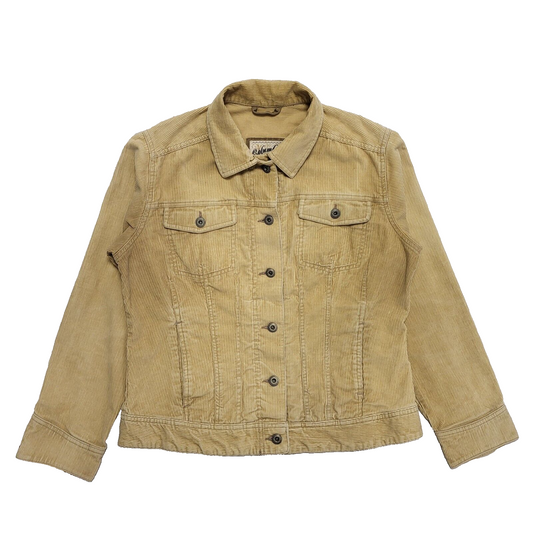 Columbia Blues Vintage 90's beige Corduroy Button Jacket Womens UK Size L