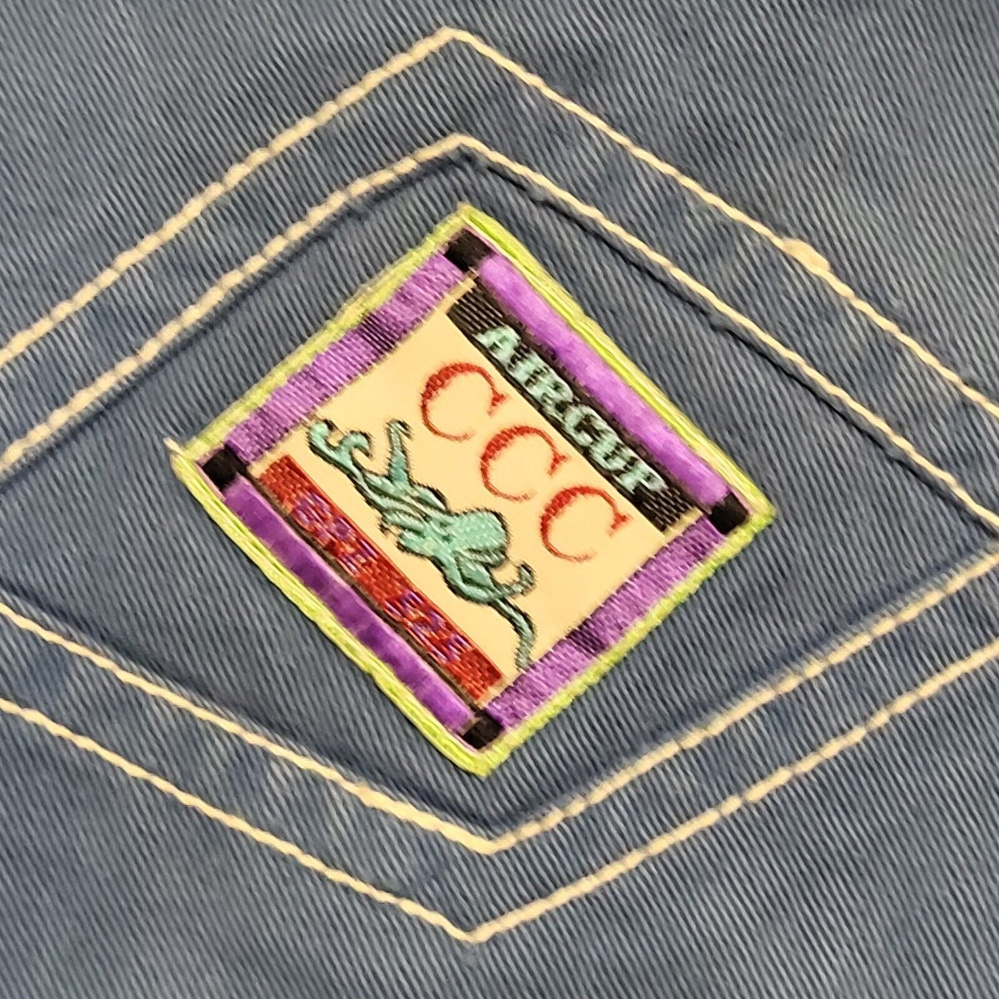 Cable Car 90s Vintage Blue Snap Fasten Shirt Uk Men's Size Medium