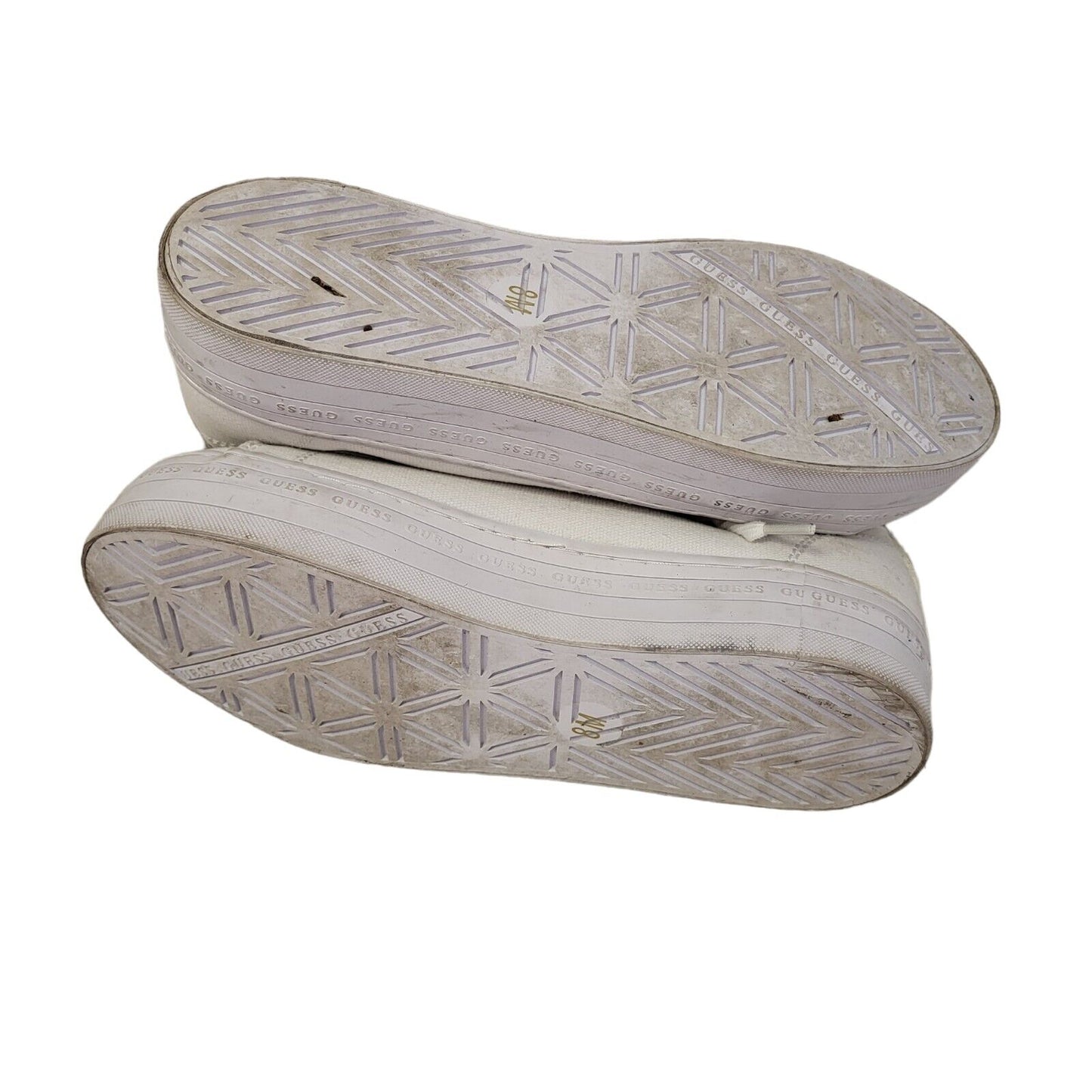 Guess White Lace-up Sports Casual Trainers Uk Women's Size 6