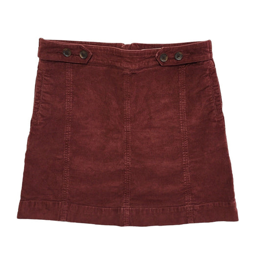Fat Face Burgundy Corduroy Skirt Vintage Y2K Womens UK Size 12 W30