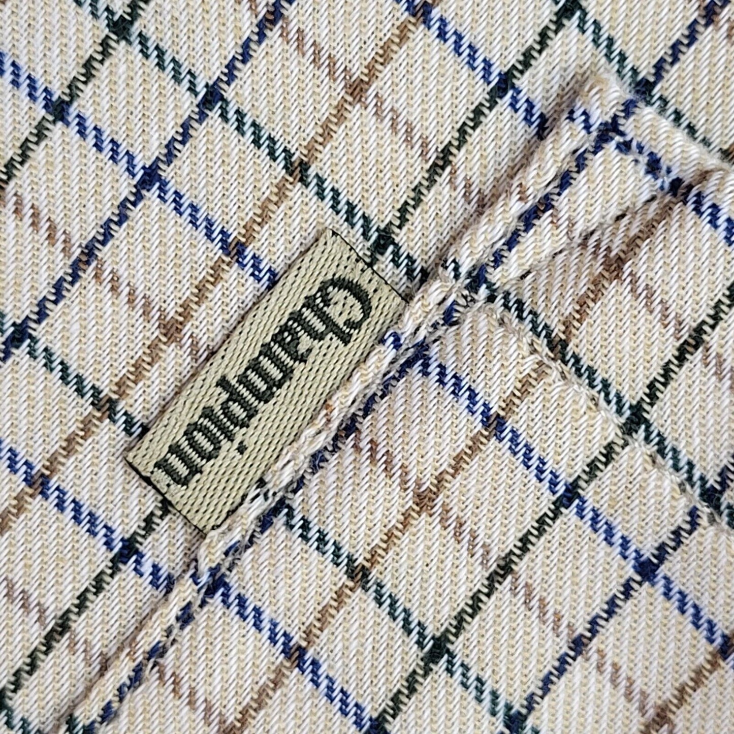 Champion Y2k Green& Blue Check Long Sleeve Shirt Uk Men's Size XL