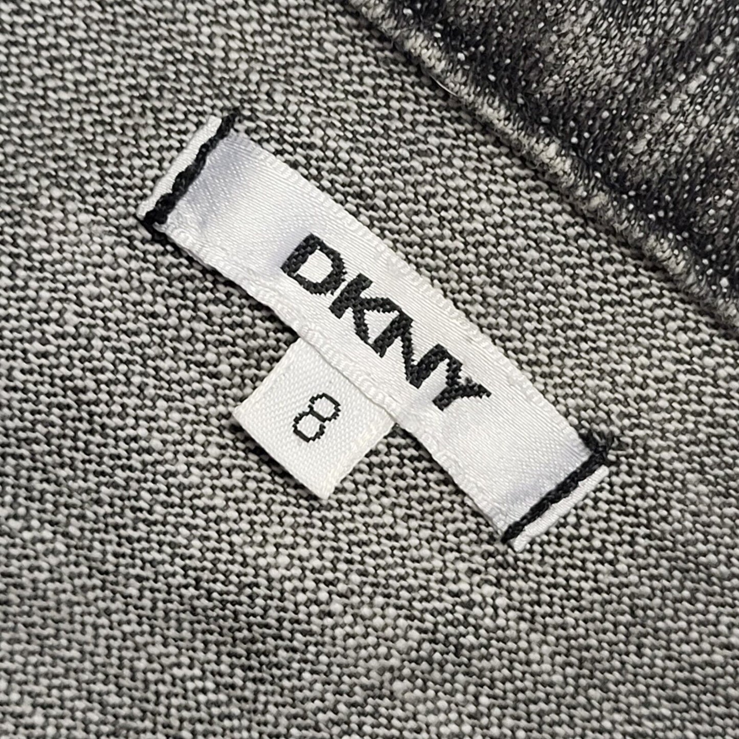 DKNY Grey Zipped Denim Jacket Uk Girl's Size Age 8 Years