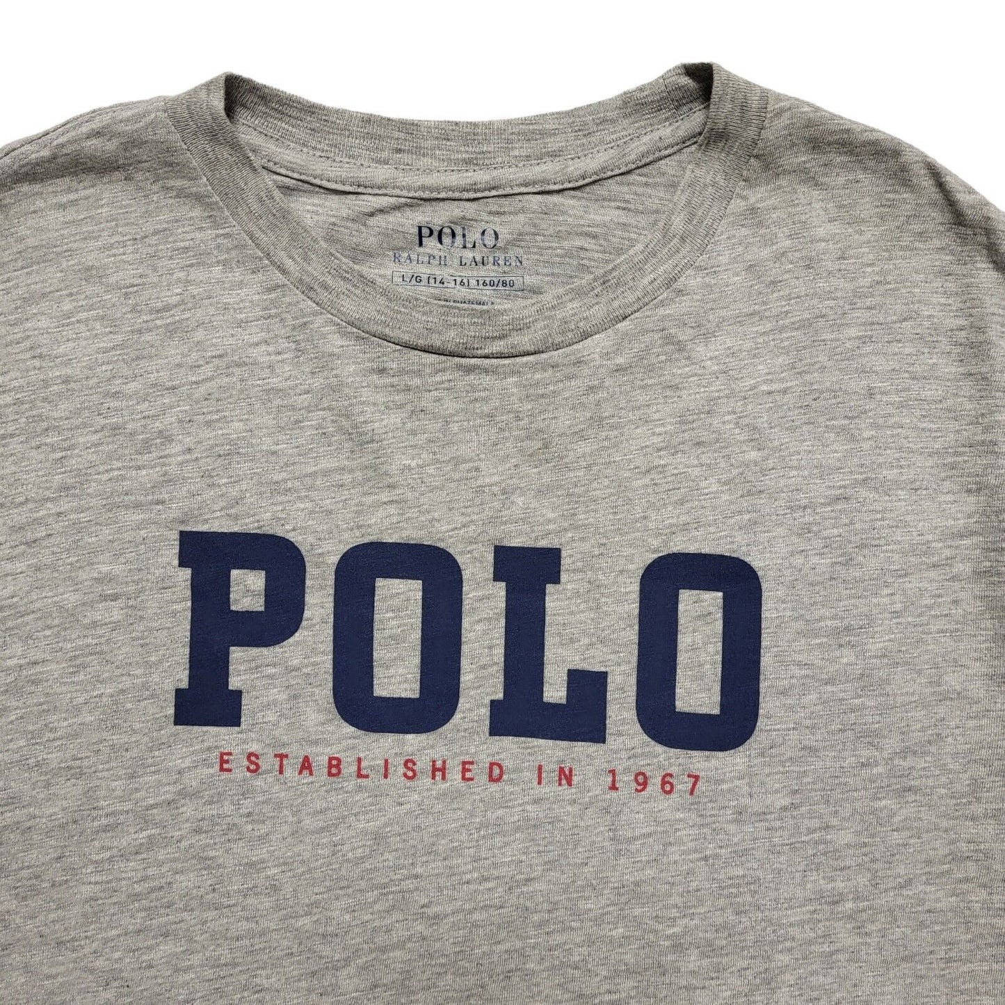 Polo Ralph Lauren Y2K Vintage Grey Long Sleeve T-Shirt Mens Size Large 14-16