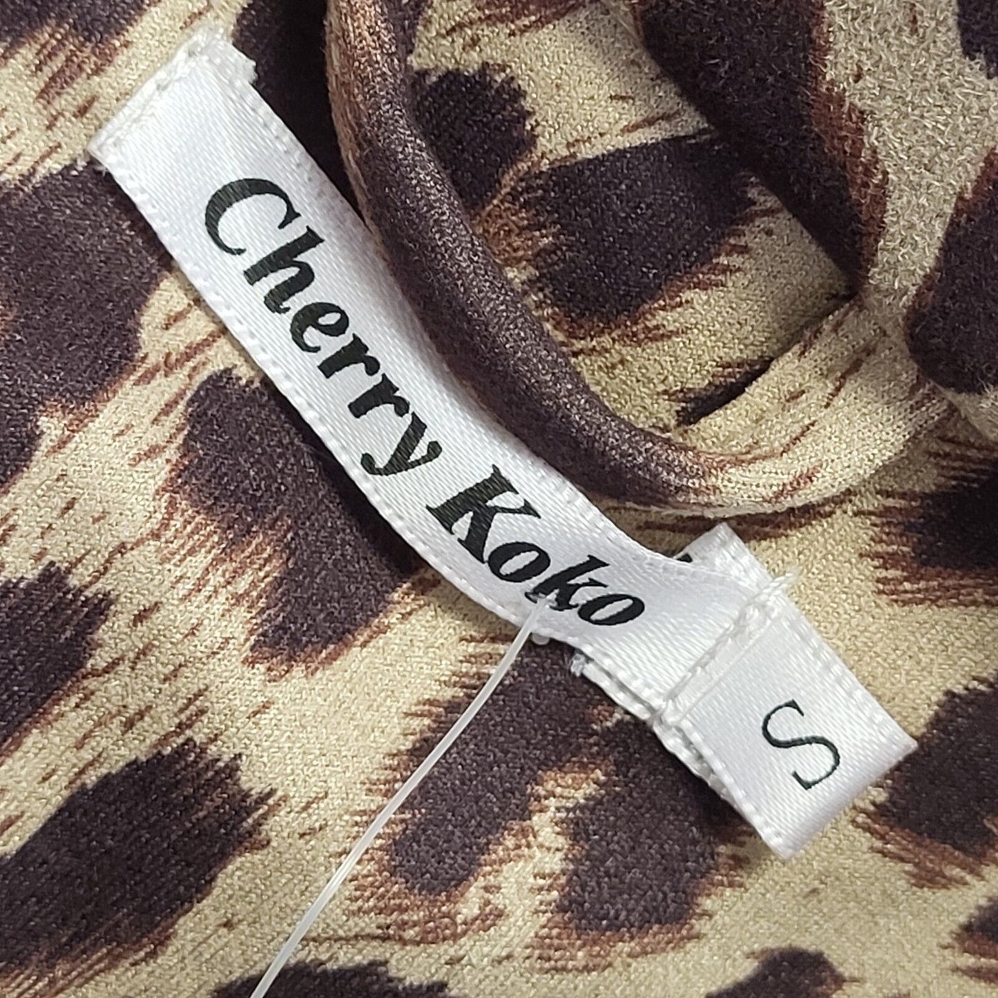 Cherry Koko Brown 90s Vintage Zipped Animal Print Jacket Uk Women's Size S Bnwt
