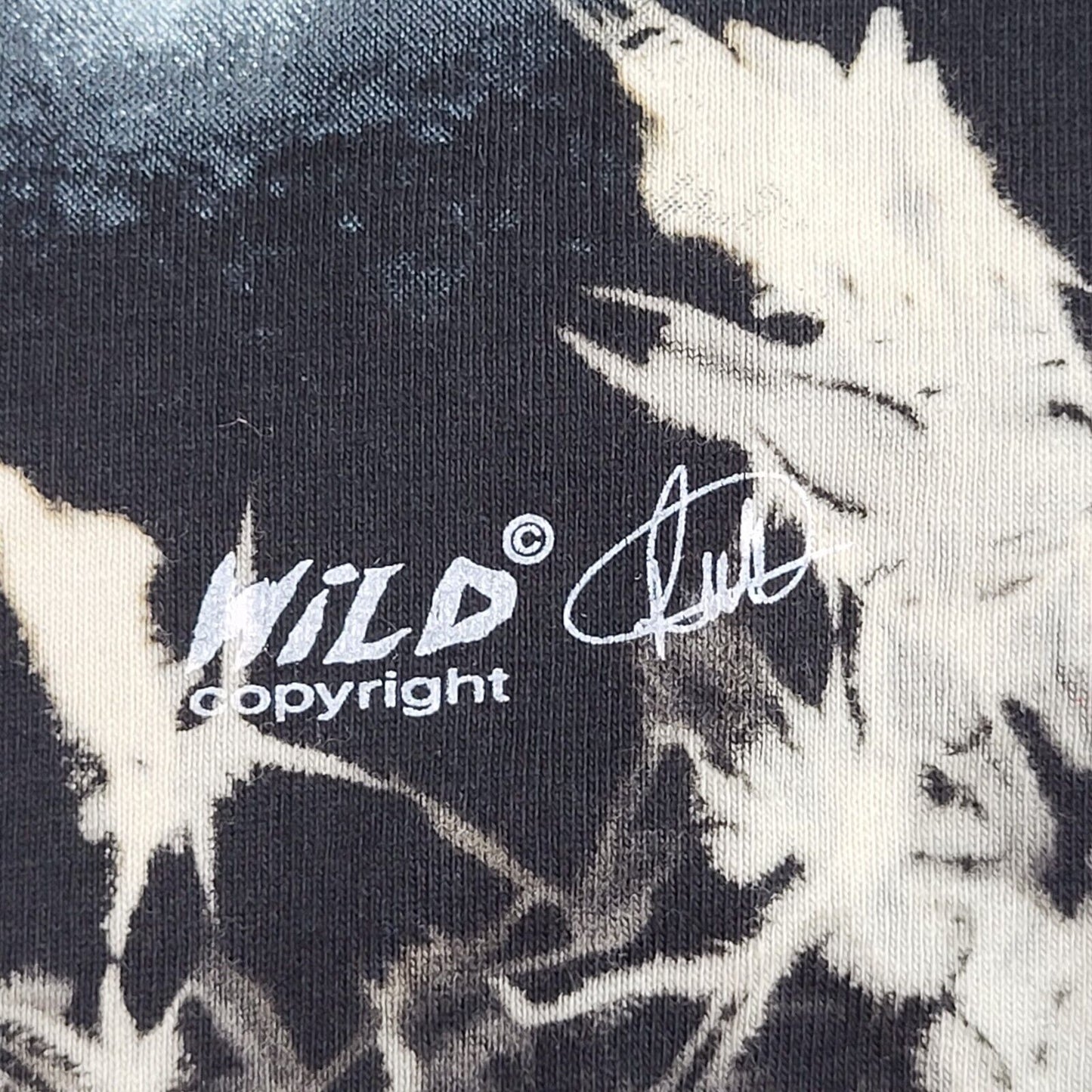 Wild 90s Vintage Grim Reaper Black & White T-Shirt Uk Men's Size Large