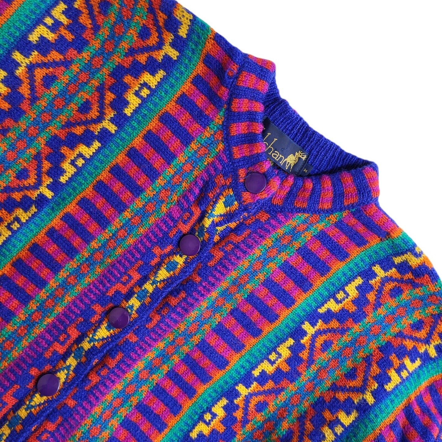 Tulchan Vintage 90's Purple Pink Knitted Cardigan UK Women's Size M