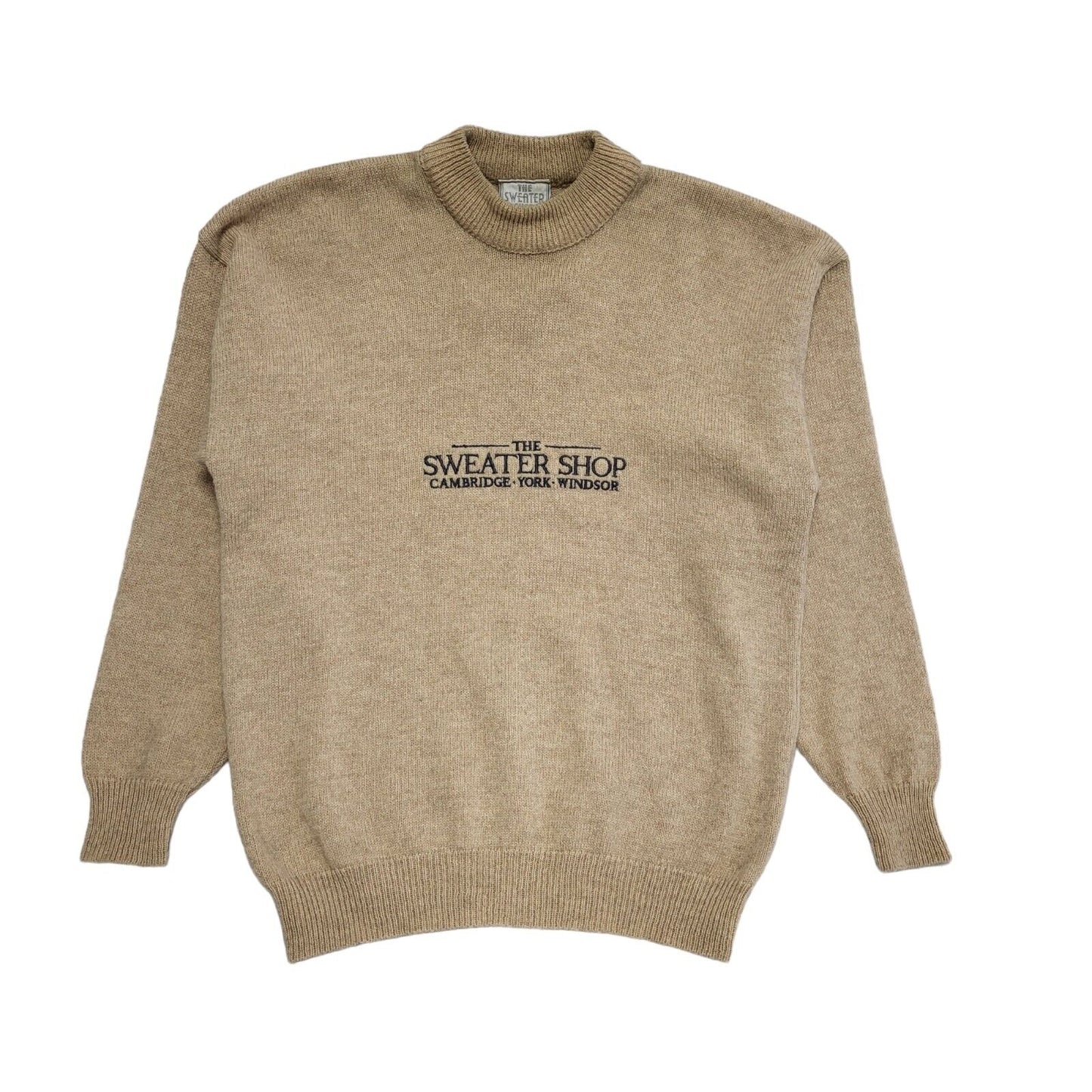 Sweater Shop Vintage 80's Beige Crew Neck Jumper Uk Men's Size XL
