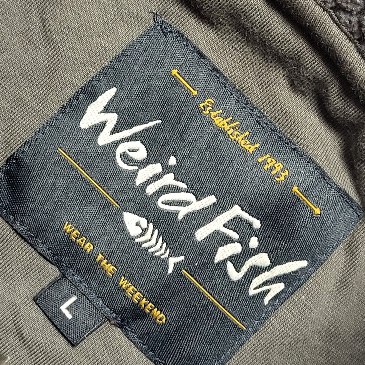 Weird Fish Vintage 90s Grey High Neck Jumper Uk Men's Size Large