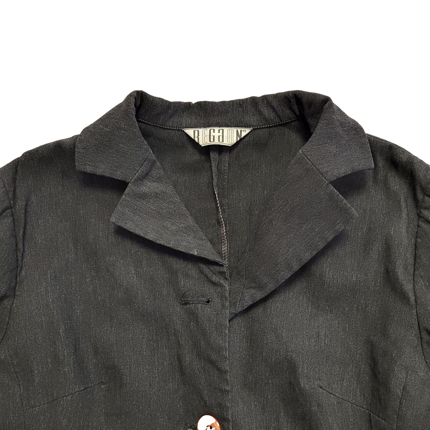Beggon Vintage 90s Dark Grey Button Rain Coat Uk Women's Size 8/10