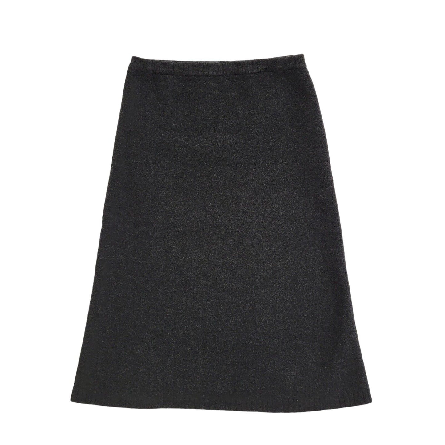Laura Ashley Grey Merino Wool Vintage 90's Pencil Zip Skirt Women's Size M W28