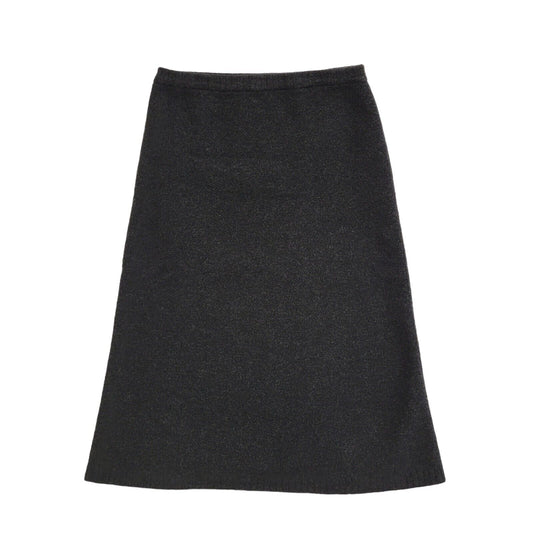 Laura Ashley Grey Merino Wool Vintage 90's Pencil Zip Skirt Women's Size M W28
