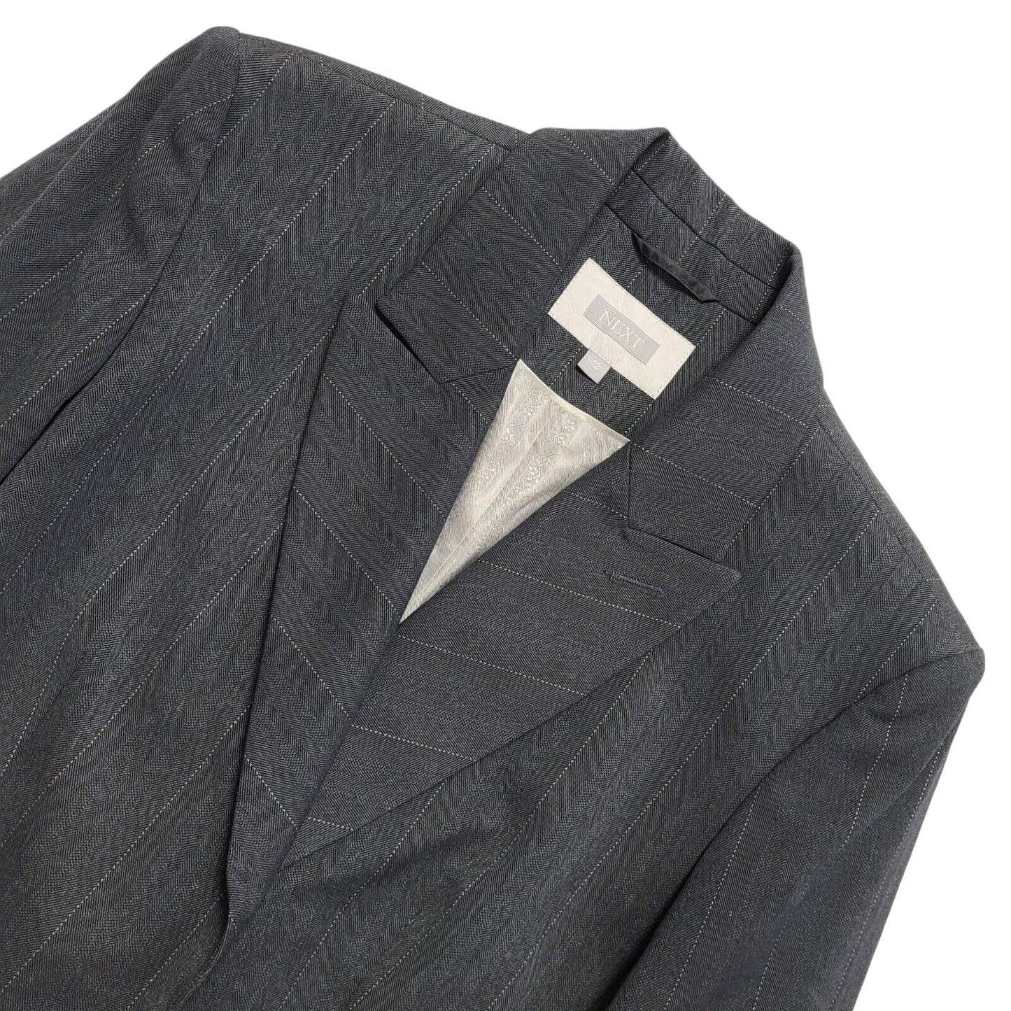 Next Y2K Vintage Grey Pinstriped Trousers Suit Women's Size 12 W30 L31