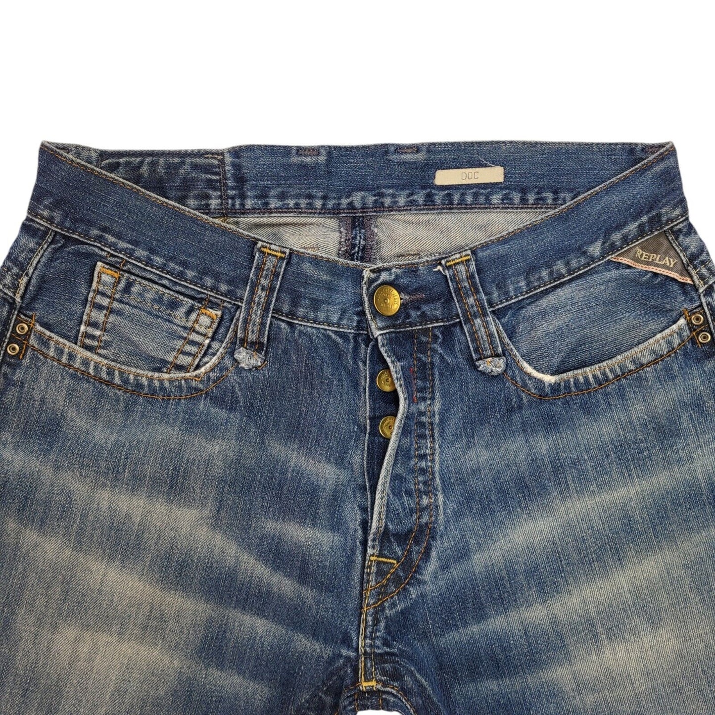 Replay 90s Vintage Blue Straight Denim Jeans Men's Size S W30 L32