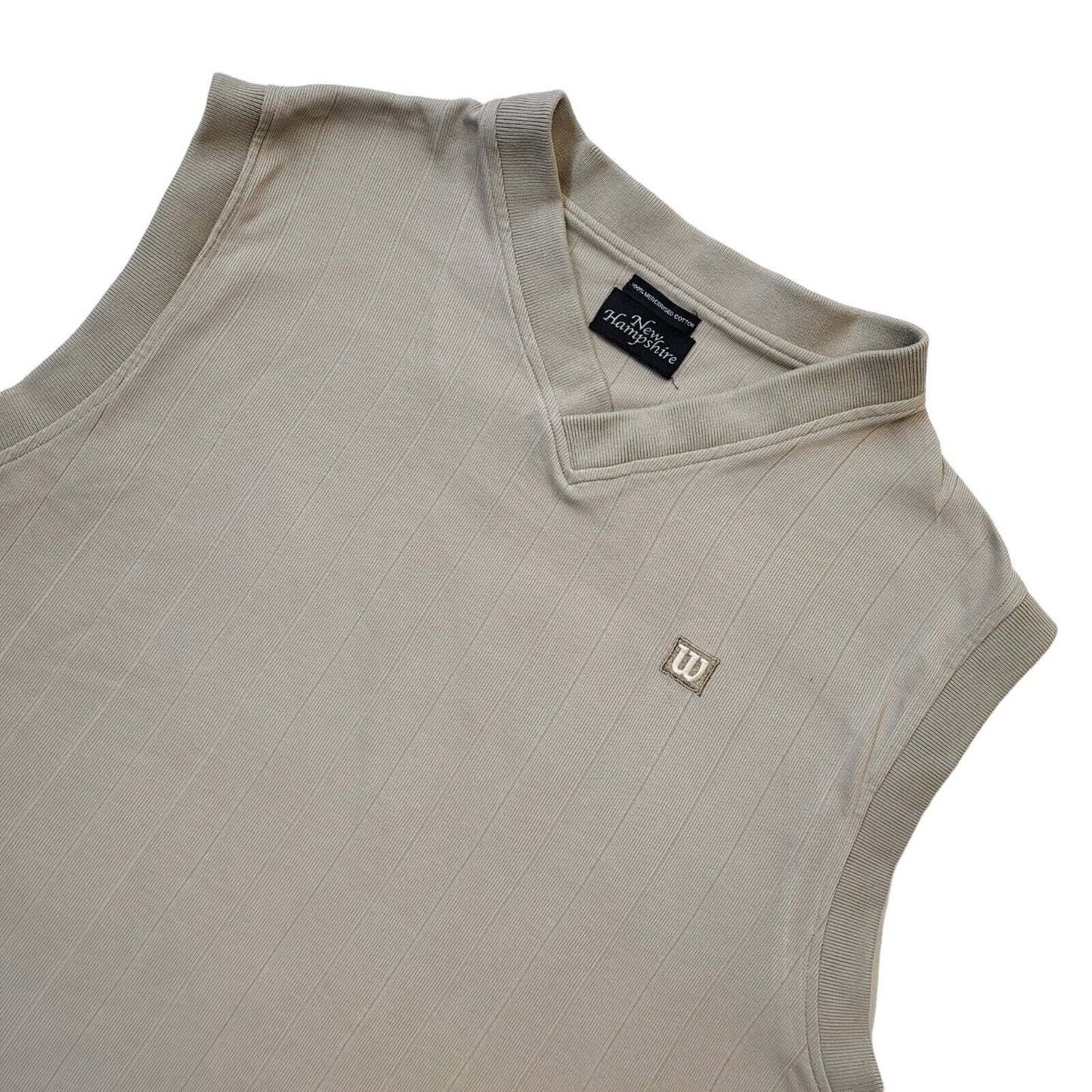 Wilson Tennis 90s Beige V-Neck Sweater Vest Men's Size 2XL