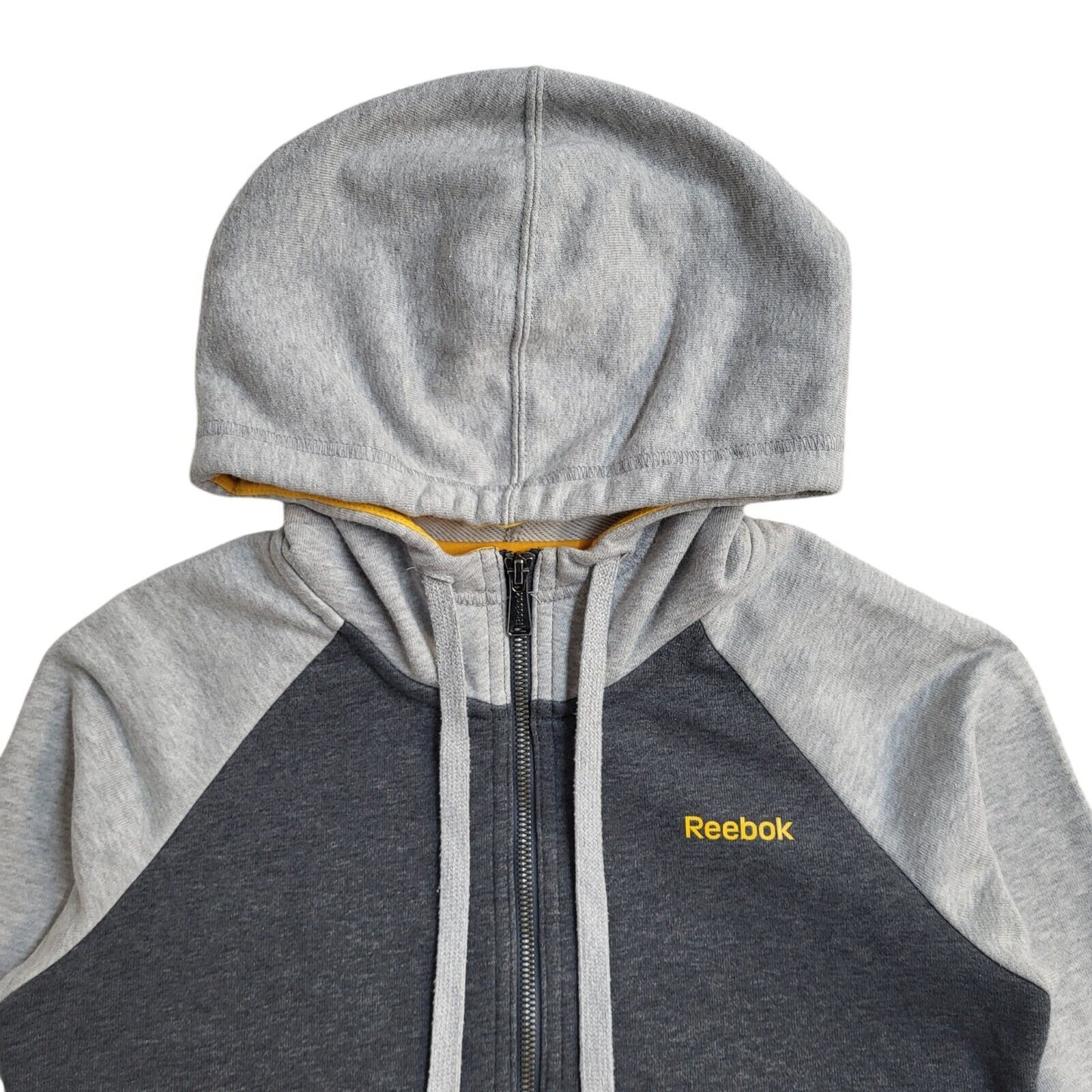 Reebok Grey Orange Zipped Sweatshirt Hoodie UK Women's Size XS