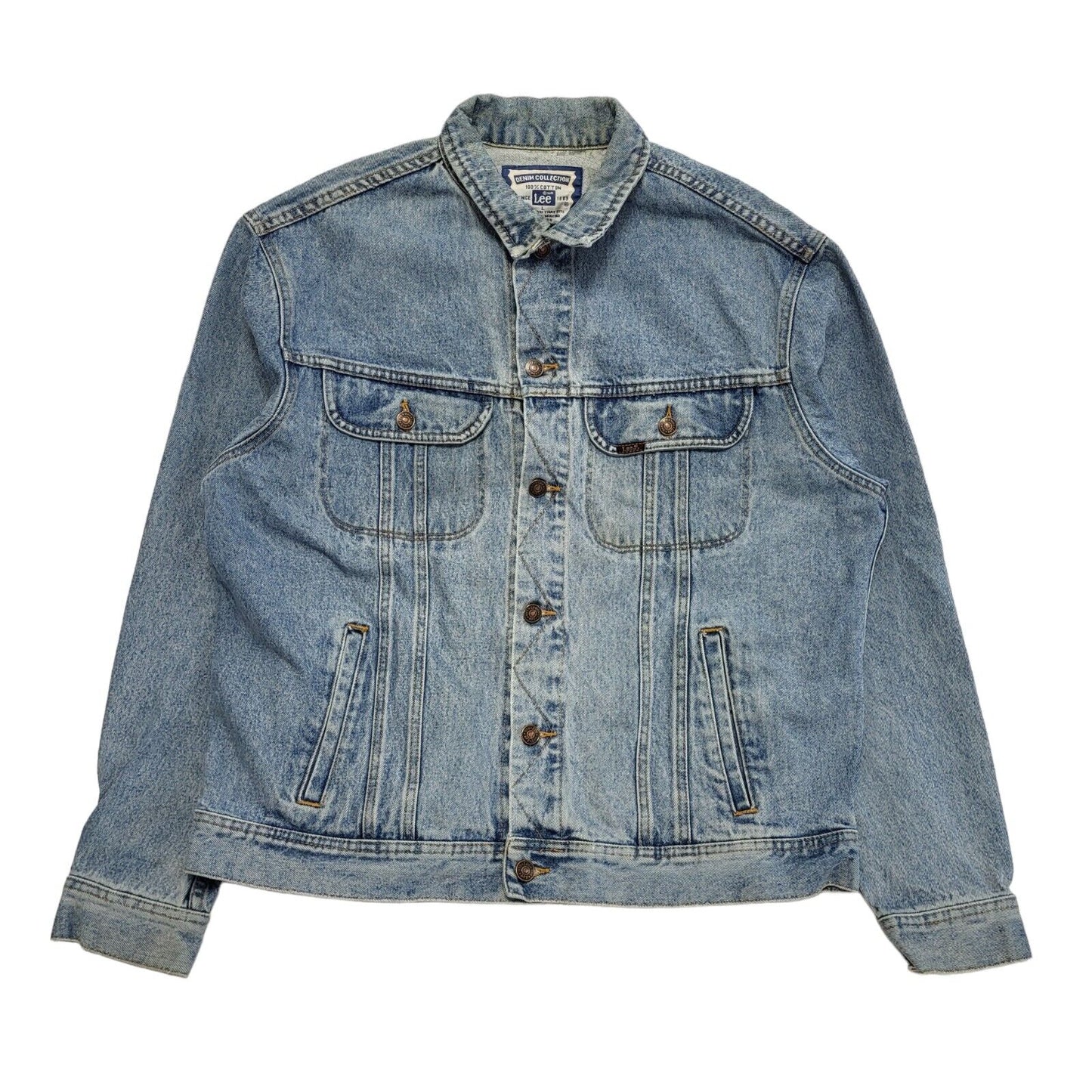 Lee Brickseller Vintage 90s Mid Blue Denim Jacket Uk Men's Size Large