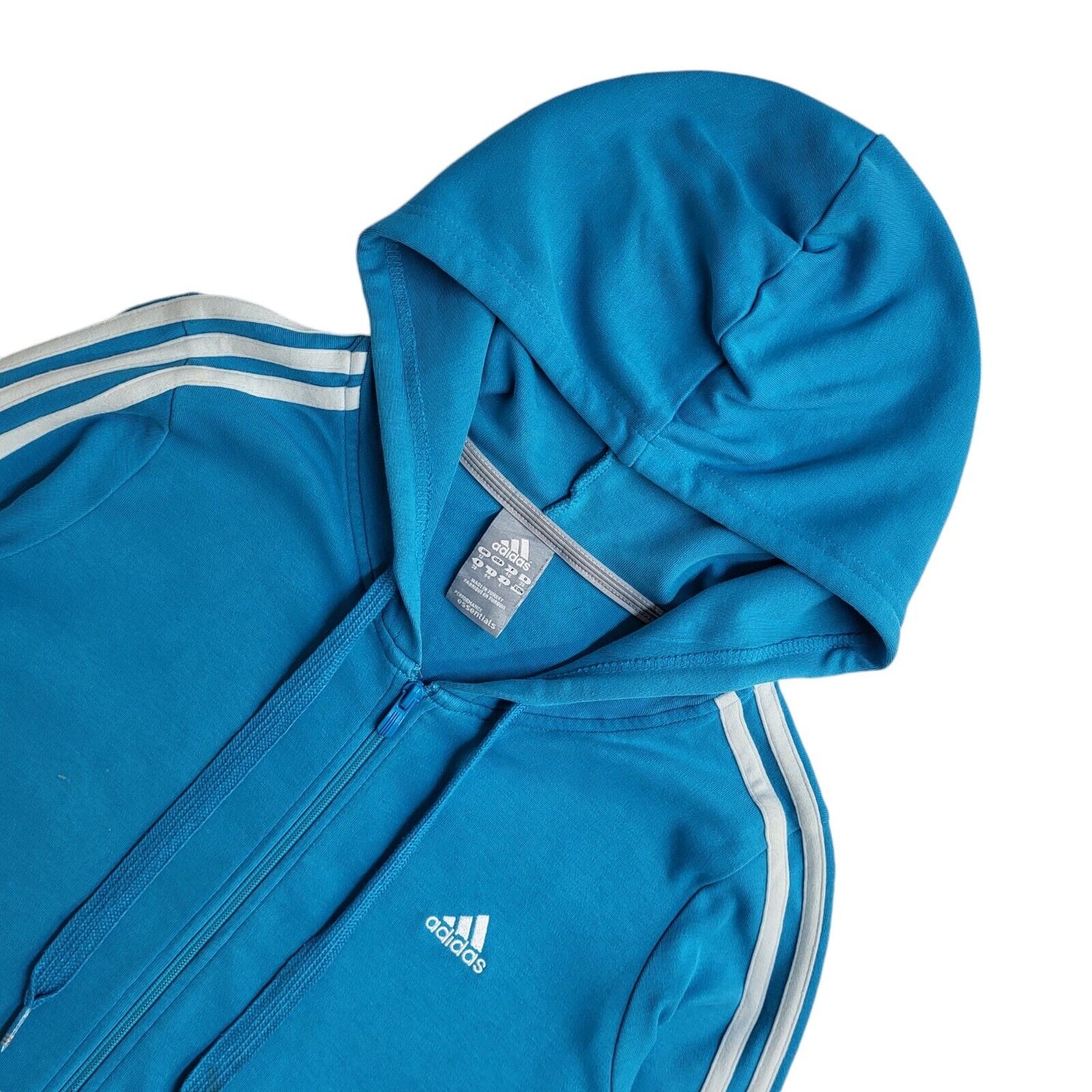 Adidas Turquoise Blue Zipped Sweatshirt Hoodie UK Women's Size 12