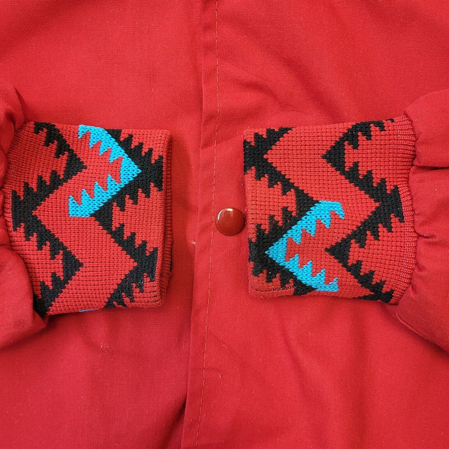 West Ark USA Vintage 80's Red Snap Button Jacket Mens Size XL