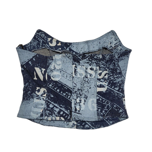 M.D.L. Y2k Blue Sleeveless Denim Body Top Uk Women's Size Small