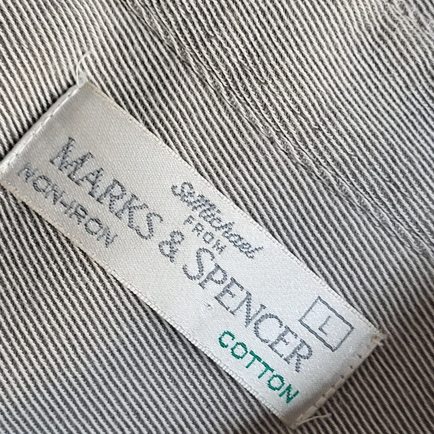 Marks and Spencer Grey Vintage 90's Long Sleeve Shirt UK Men's Size L
