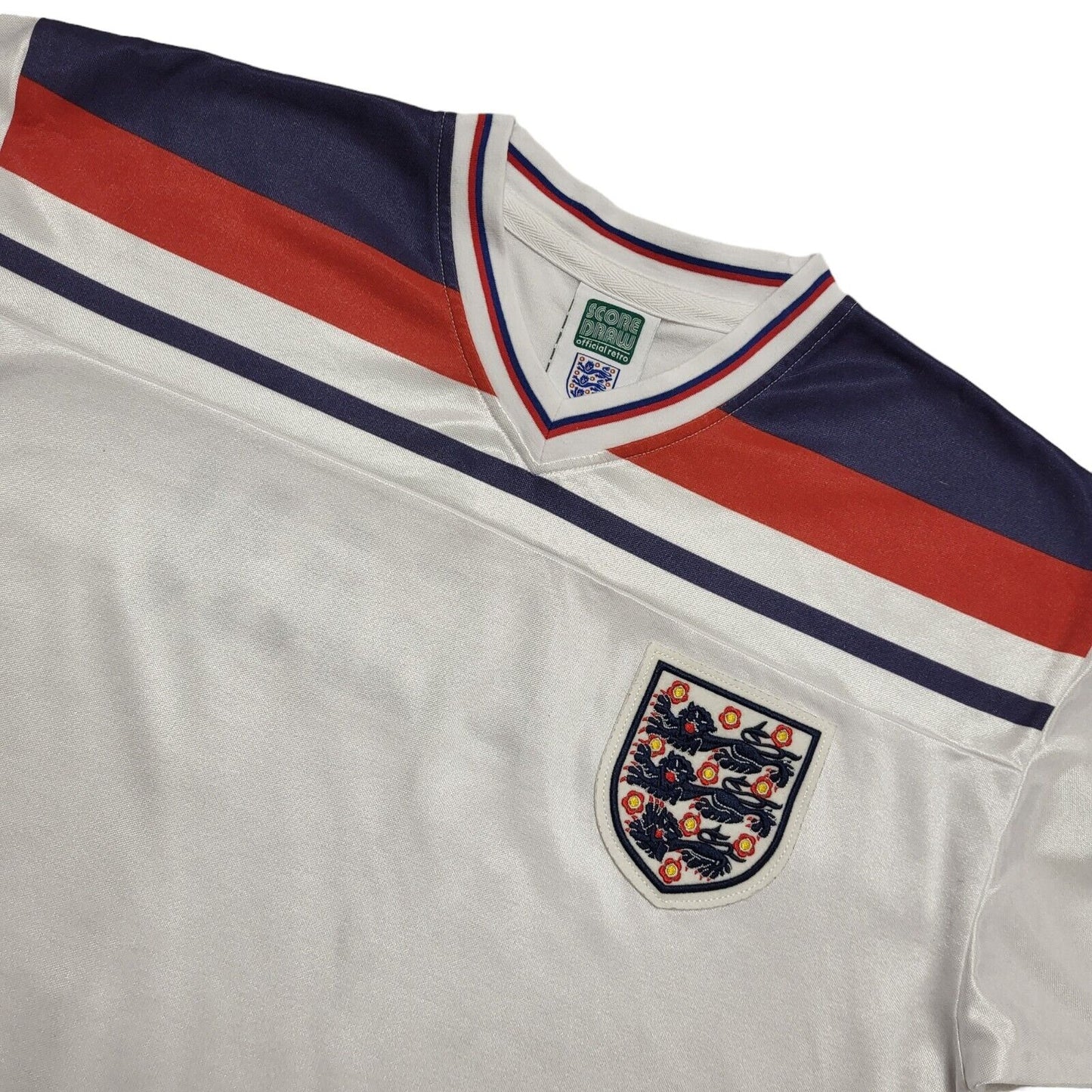 Score Draw 90s England White Keegan Football Shirt Uk Men's Size Medium