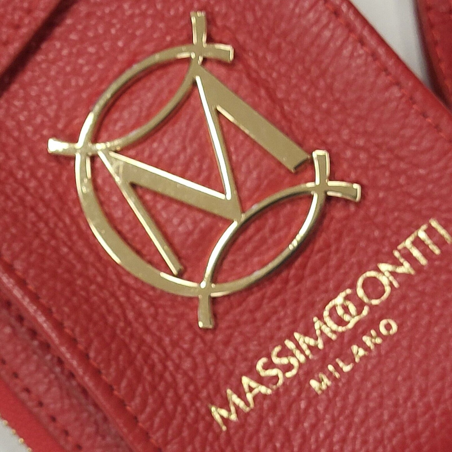 Massimo Conti Red Leather Small Shoulder Bag Uk Women's Size  4" x 8"