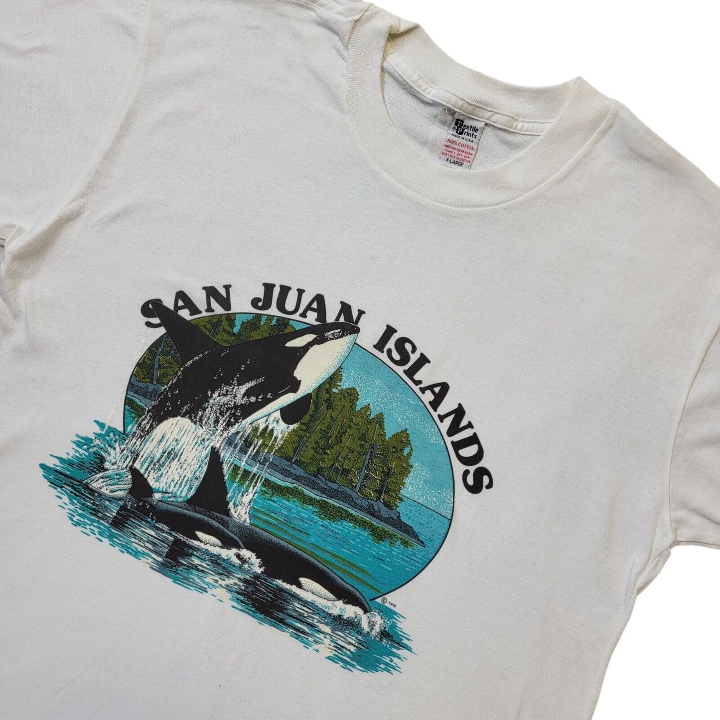 Vintage 90's White San Juan Islands T-Shirt Men's Size XL