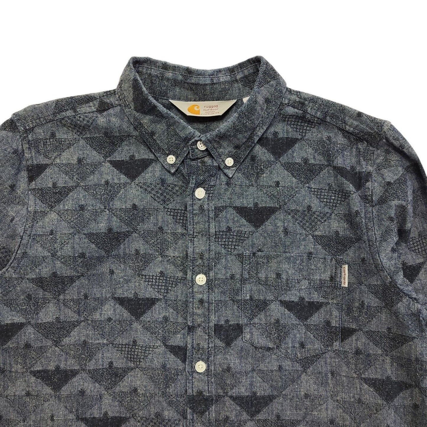 Carhartt Blue Long Sleeve Slim Fit Shirt Uk Men's Size Medium