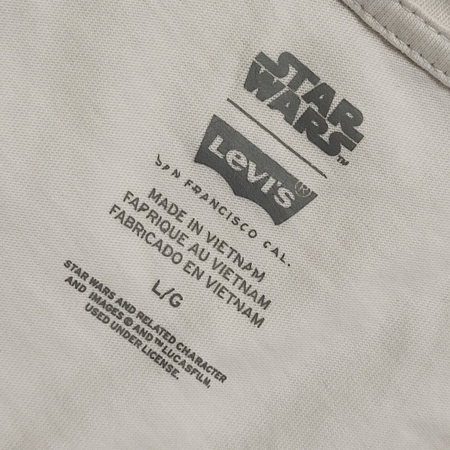 Levi's Star Wars Darth Vader White Long Sleeve T-Shirt Mens Size Large