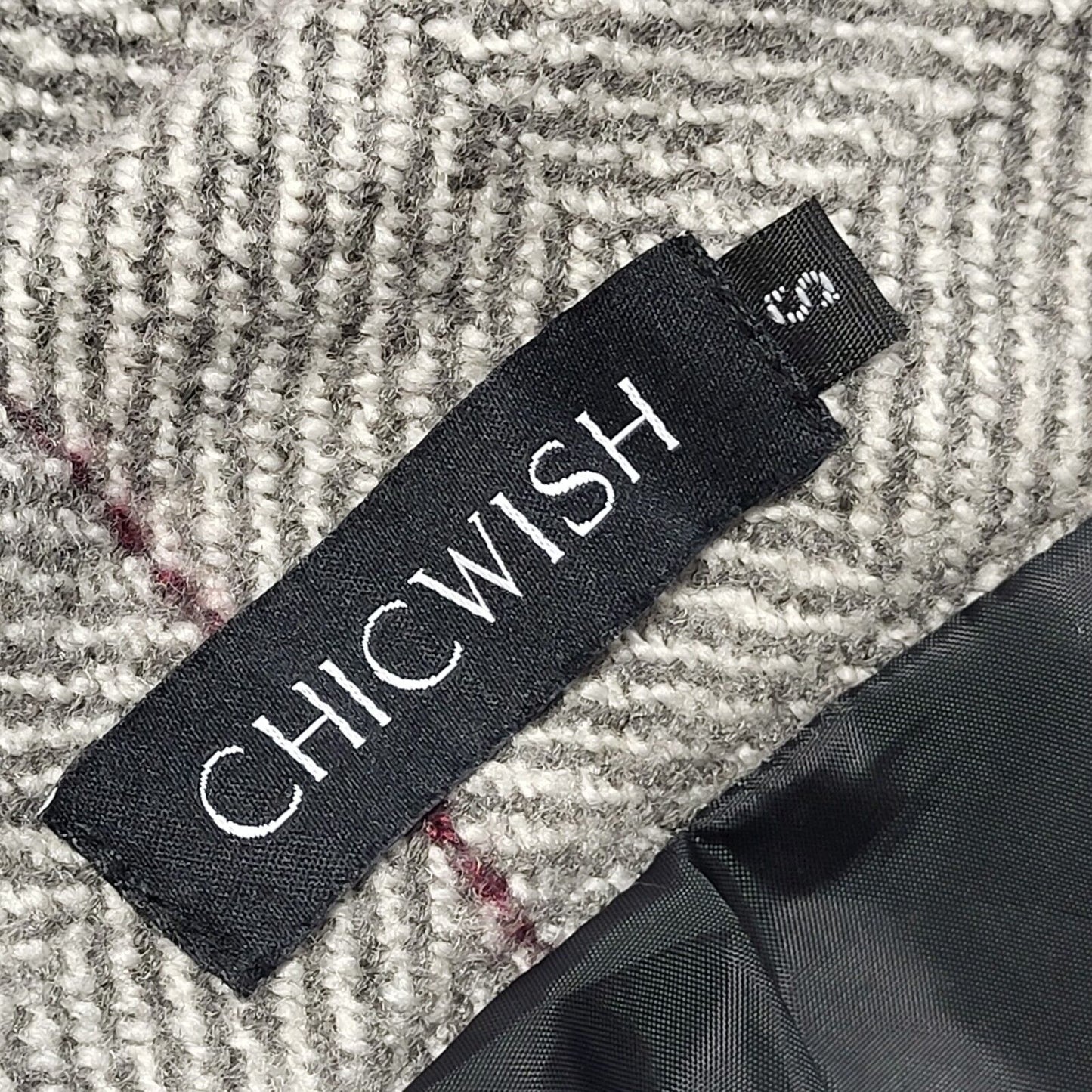 Chicwish Vintage 90's Grey & Purple Check Zip Skirt Women's Size Small W26