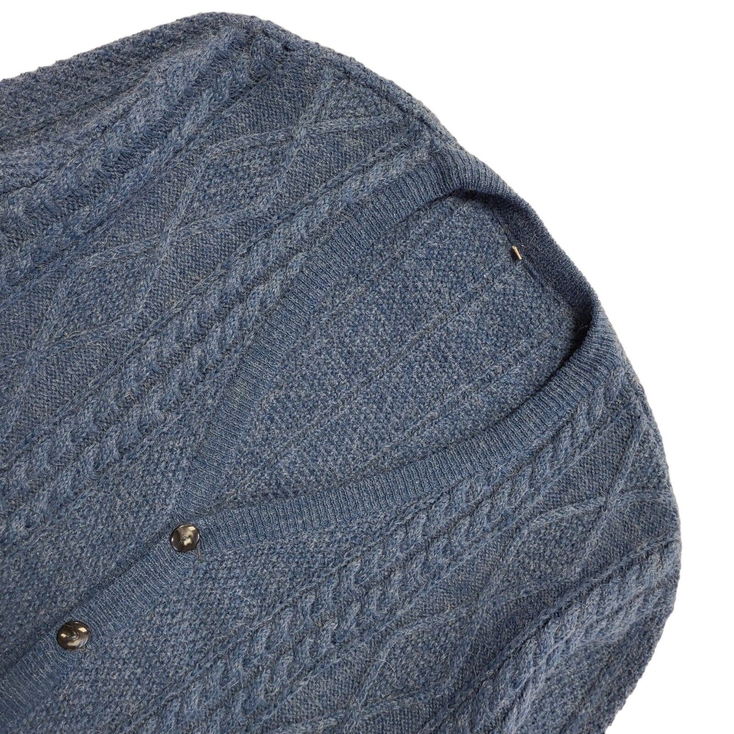 Vintage 90's Cardigan Blue Knit Button Front Men's UK Size M