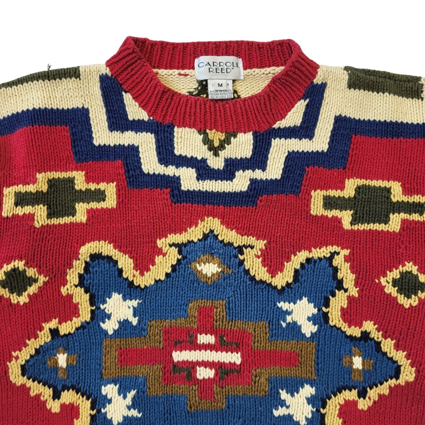 Carroll Reed 90s Vintage Cotton Round Neck Jumper Women's Size M